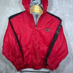 VINTAGE 2000 Cincinnati Reds Puma Full Zip Reversible Jacket Men's XL Nylon